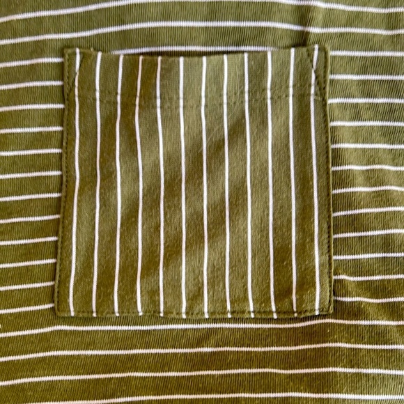 Talbots Olive Striped Short Sleeve Tee - Picture 5 of 5